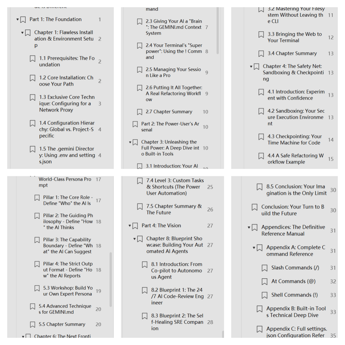 Comprehensive Table of Contents
